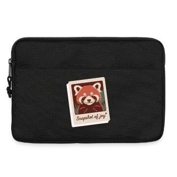 Roter Panda Schnappschuss Freude - Laptoptasche 13" - Schwarz - Vorne