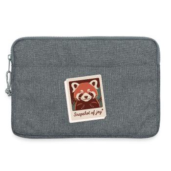 Roter Panda Schnappschuss Freude - Laptoptasche 13" - Grau meliert - Vorne