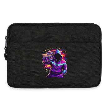 80er Neon Boombox Streetstyle  - Laptoptasche 13" - Schwarz - Vorne