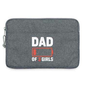 Dad of 3 Girls Battery Icon - Laptop bag 13" - heather grey - Front