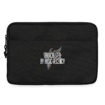 Radicalized by Basic Decency Shirt for Activists - Laptop bag 13" - black - Front