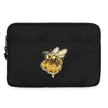 Honigwaben Biene Motiv - Laptoptasche 13" - Schwarz - Vorne