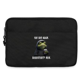 Kaffee Frosch Geschenk für Kollegen Freunde - Laptoptasche 13" - Schwarz - Vorne