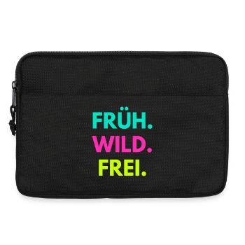 Früh Wild Frei – Frühlingsfest Festival Outfit - Laptoptasche 13" - Schwarz - Vorne