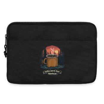 Camping Spruch Kaffee Wald Camper Morgen Outdoor - Laptoptasche 13" - Schwarz - Vorne