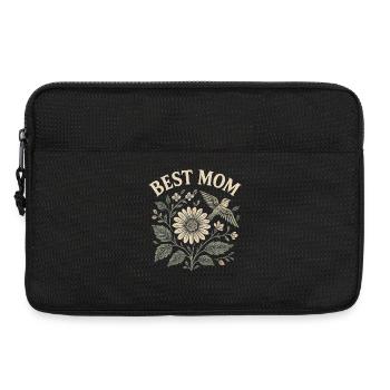 Best Mom Muttertag Geschenk Blumen Motiv mit Vogel - Laptoptasche 13" - Schwarz - Vorne