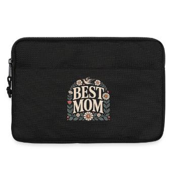 Meilleur cadeau fleuri pour maman : oreiller de chemise - Sacoche pour ordinateur portable 13 pouces - noir - Devant
