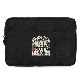 Demokratie Statement gegen Rechts Shirt Sticker - Laptoptasche 13" - Schwarz - Vorne