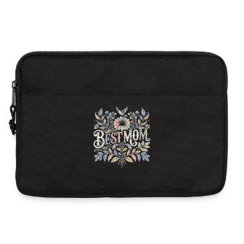 Meilleur cadeau de maman avec des fleurs pour la fête des mères - Sacoche pour ordinateur portable 13 pouces - noir - Devant