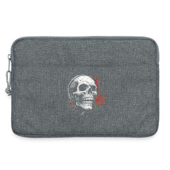 Tatouage des éventails de rock en forme de crâne gothique en rose - Sacoche pour ordinateur portable 13 pouces - gris chiné - Devant