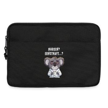 Morgenmuffel Schlafshirt Lustiger Kaffee Koala - Laptoptasche 13" - Schwarz - Vorne