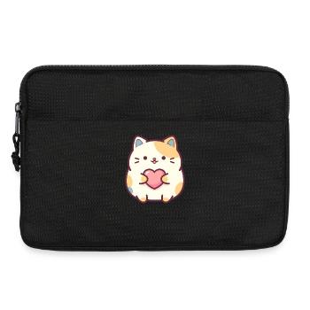 Motif de dessin animé de cœur de chat de Kawaii pour les fans de Cats - Sacoche pour ordinateur portable 13 pouces - noir - Devant
