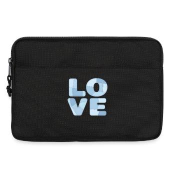 Patchwork Blaues Love Motiv für Kinder & Babys - Laptoptasche 13" - Schwarz - Vorne
