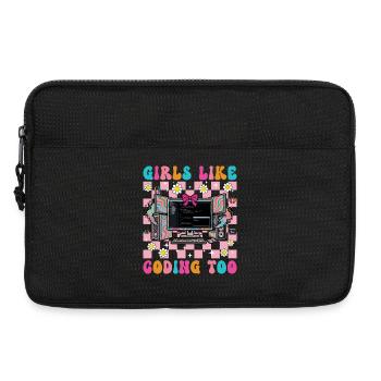 Les filles aiment aussi coder pour les femmes, les filles. - Sacoche pour ordinateur portable 13 pouces - noir - Devant