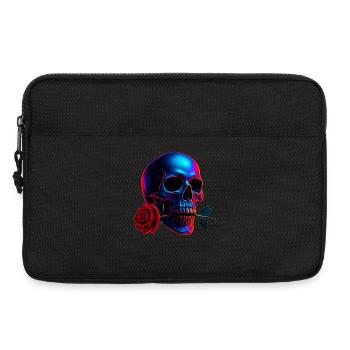 Skull Rose Dark Art Neon Skull Motif - Laptop bag 13" - black - Front