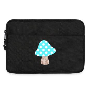 Pilz hellblau Dots Punkte Glück Kinderzimmer Wald - Laptoptasche 13" - Schwarz - Vorne