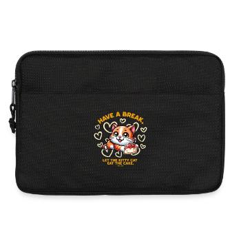 Le chat adore le gâteau - Sacoche pour ordinateur portable 13 pouces - noir - Devant