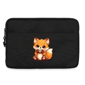 Kawaii Fox Heart Sign - Laptop bag 13" - black - Front