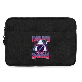 I Dive with Sharks - Hai Scuba Diver Taucher  - Laptoptasche 13" - Schwarz - Vorne