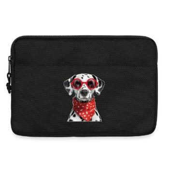 Dalmatian dog with glasses - Laptop bag 13" - black - Front