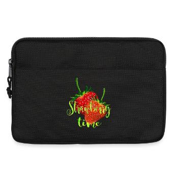 Fraises avec lettres - Sacoche pour ordinateur portable 13 pouces - noir - Devant