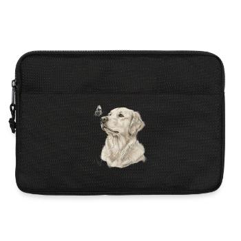 Golden Retriever avec motif papillon - Sacoche pour ordinateur portable 13 pouces - noir - Devant