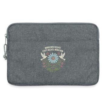 Menschen Rechte statt rechte Menschen Peace Demo - Laptoptasche 13" - Grau meliert - Vorne