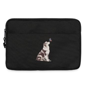 Motif papillon Border Collie - Sacoche pour ordinateur portable 13 pouces - noir - Devant