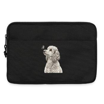 Banksy Style Pudel Hunde Schmetterling Vintage - Laptoptasche 13" - Schwarz - Vorne