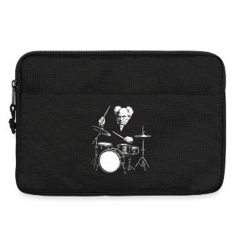 Schopenhauer Schlagzeuger Burst Silhouette - Laptoptasche 13" - Schwarz - Vorne