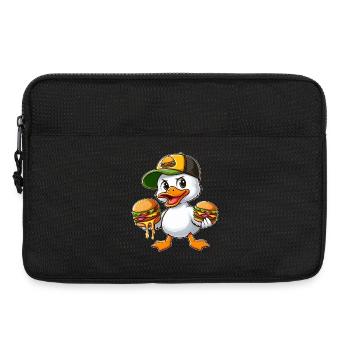 Lustige Ente Hamburger Fast Food Zeichnung - Laptoptasche 13" - Schwarz - Vorne