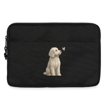 Motif de caniche avec chiens papillons - Sacoche pour ordinateur portable 13 pouces - noir - Devant