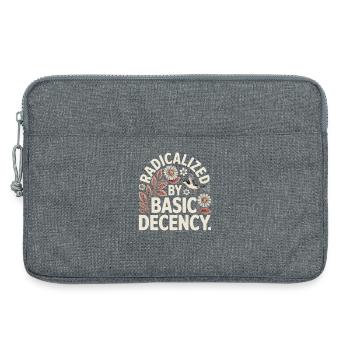 Freundlichkeit Statement Vintage Blumen Design - Laptoptasche 13" - Grau meliert - Vorne