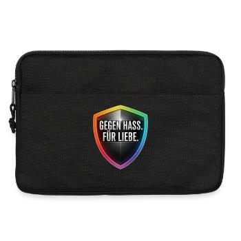 Gegen Hass Für Liebe Statement Shirt Sticker - Laptoptasche 13" - Schwarz - Vorne