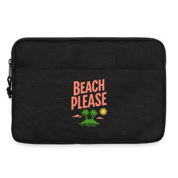 Beach Please Funny Beach Saying Retro - Laptop bag 13" - black - Front