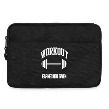 Workout Earned Not Given Gym T-Shirt - Laptop bag 13" - black - Front