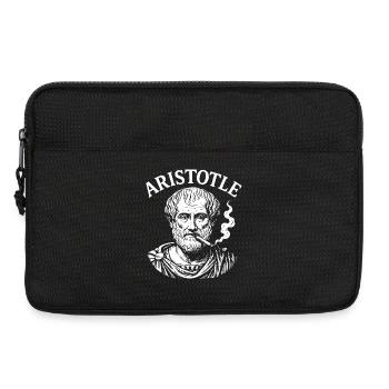 Porträt-Design von Aristoteles beim Rauchen einer Zigarette - Laptoptasche 13" - Schwarz - Vorne
