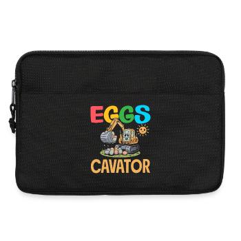 Joyeuse Pâques, douce chasse aux œufs du lapin, œufs de Pâques - Sacoche pour ordinateur portable 13 pouces - noir - Devant