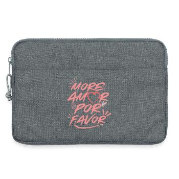 More Amor Por Favor Amour Cœur Design Rose - Sacoche pour ordinateur portable 13 pouces - gris chiné - Devant