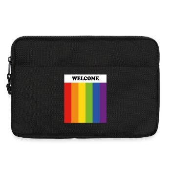 LGBT-Willkommen – sicherer Raum – schwuler Verbündeter - Laptoptasche 13" - Schwarz - Vorne