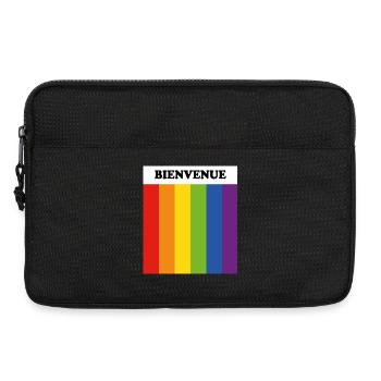 LGBT welcome Bienvenue French safe space gay ally - Laptop bag 13" - black - Front