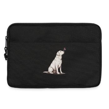 Labrador Retriever mit Schmetterling Skizze  - Laptoptasche 13" - Schwarz - Vorne