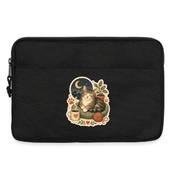 Laine de café pour chats douillets - Sacoche pour ordinateur portable 13 pouces - noir - Devant