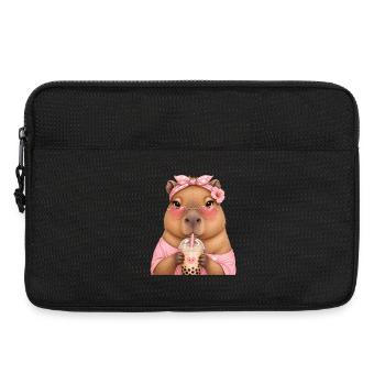 Capybara Girl Bubble Tea - Laptoptasche 13" - Schwarz - Vorne