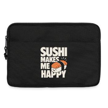 Sushi Makes Me Happy Cute Sushi - Laptop bag 13" - black - Front
