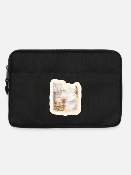 Zitronen am Meer – Markt des Südens - Laptoptasche 13" - Schwarz