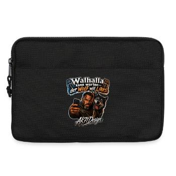 Walhalla kann warten, der Wolf will Likes - Selfie - Laptoptasche 13" - Schwarz - Vorne