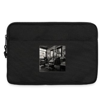 Vintage Barbershop Cat Retro Animal Crime - Laptop bag 13" - black - Front