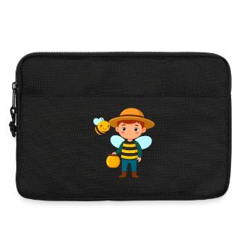 Garçon comique en apiculteur avec abeille et miel – motif - Sacoche pour ordinateur portable 13 pouces - noir - Devant