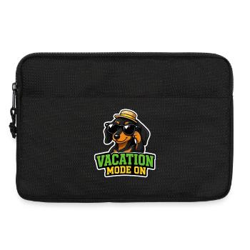 Mode de vacances sur le teckel qui dit T-shirt des vacances - Sacoche pour ordinateur portable 13 pouces - noir - Devant
